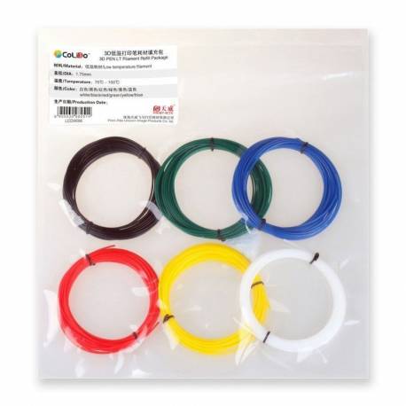 Filamento CoLiDo para Pen 3D LT - Colores Negro/Verde/Azul/Rojo/Amarillo/Blanco